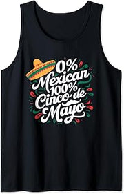 0% Mexican Funny Cinco De Mayo Mexican Fiesta For Women Men Tank Top