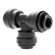 Union Tee 1/4" OD Tube 10 Pack by John Guest – Acetal Copolymer, Black, Pack of 10, Model 4-PP0208E