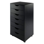Winsome Black / 1 Door, 17 Drawers / Transitional Storage Drawer Units