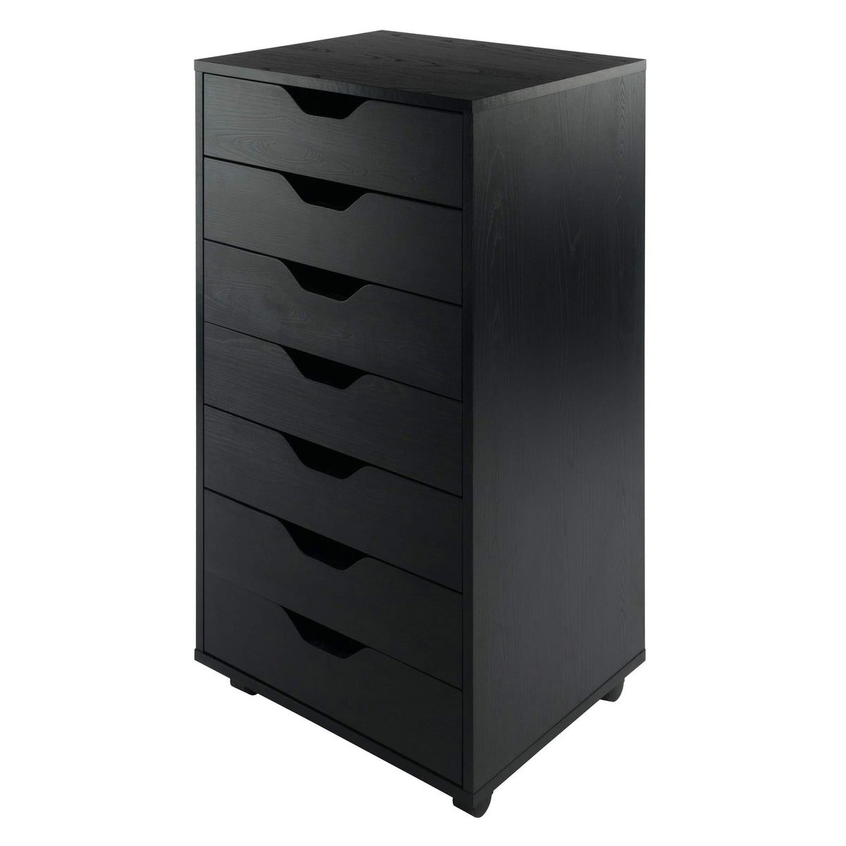 Winsome Black / 1 Door, 17 Drawers / Transitional Storage Drawer Units