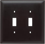 Legrand Pass & Seymour TPJ2 Trademaster Jumbo Oversized Unbreakable Nylon Wall Plate, 2 Gang, Two Toggle Cover, Brown (1 Count)