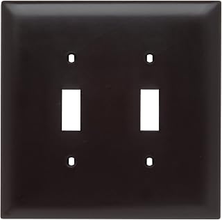 Legrand Pass & Seymour TPJ2 Trademaster Jumbo Oversized Unbreakable Nylon Wall Plate, 2 Gang, Two Toggle Cover, Brown (1 Count)