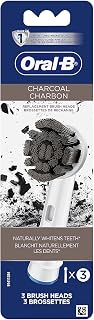 Charcoal Electric Toothbrush Replacement Brush Heads Refill by Oral-B – 3 Count (Pack of 1), Nylon, Coffee, Model EB20CH