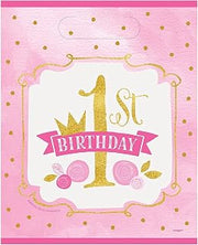 Unique Party Pink and Gold Girls 1st Birthday Goodie Bags, 8ct
