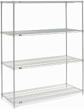 Nexelate Wire Shelving Starter Unit – 4, Alloy Steel, Silver, Model 990145