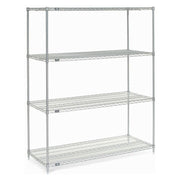 Nexelate Wire Shelving Starter Unit – 4, Alloy Steel, Silver, Model 990145