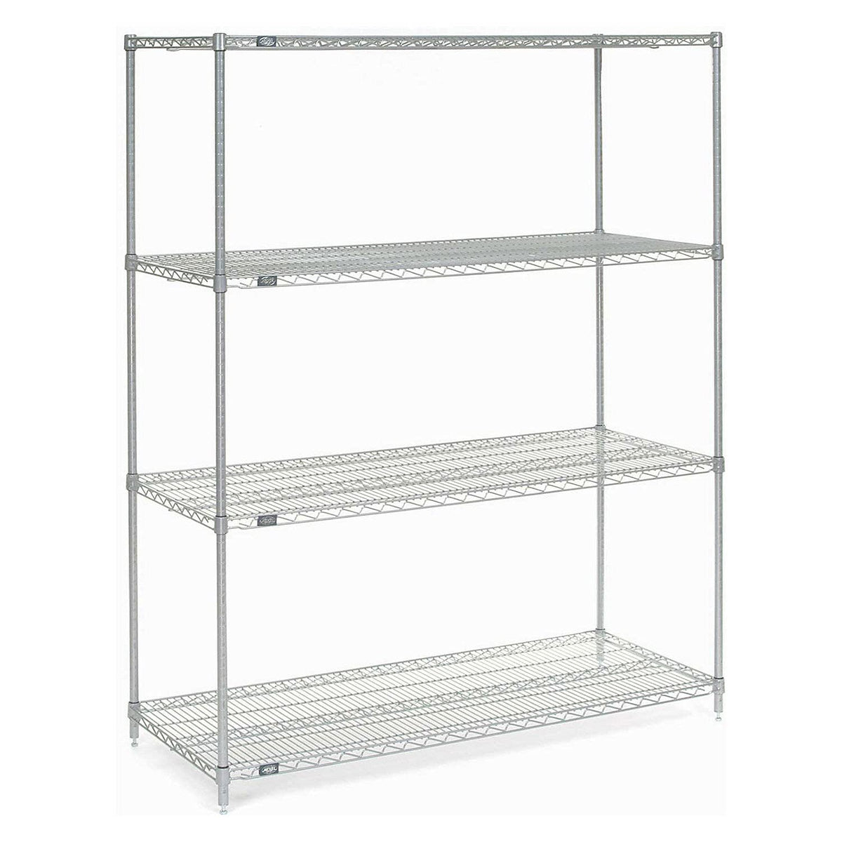 Nexelate Wire Shelving Starter Unit – 4, Alloy Steel, Silver, Model 990145