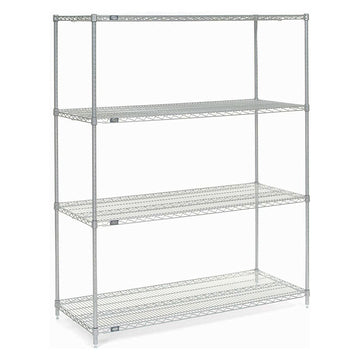 Nexelate Wire Shelving Starter Unit – 4, Alloy Steel, Silver, Model 990145