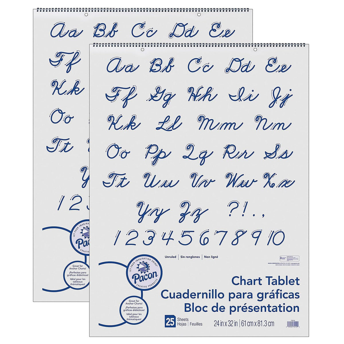 ® Chart Tablet by Pacon – Medium, Paper, White, Pack of 2, Model PAC74510-2