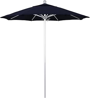 California Umbrella 7.5' Rd. Venture Series Contract Grade Patio Umbrella, Push Open Pin Stop, Silver Finish