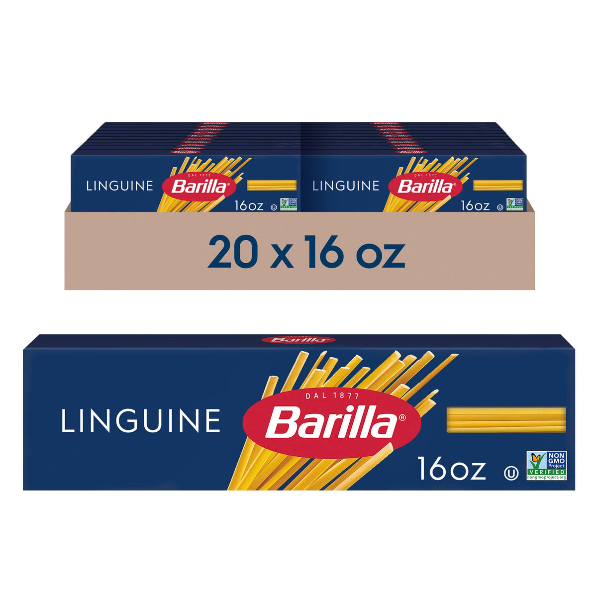 Linguine Pasta by Barilla – 16 Ounce (Pack of 20), Pack of 20, Model 338013