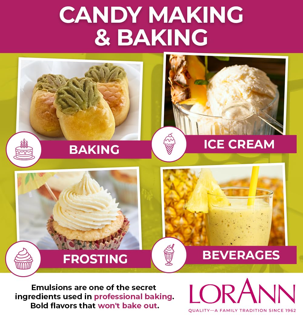 LorAnn Pineapple Bakery Emulsion by LorAnn Oils – 16 fluid ounces, No Color, Model 0741-1000