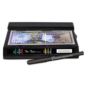 Tri-Test Counterfeit Detector by Dri Mark – Small, Plastic, Black, Model DRI351TRI