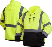 Pyramex Safety Pullover Sweatshirt With Black Bottom Hi Vis Lime 2X Large