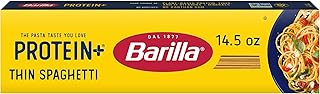 Barilla Protein+ (Plus) Thin Spaghetti Pasta, 14.5 Ounce - plant based - Made from Lentils, Chickpeas & Peas - Non-GMO, Kosher Certified