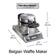 Belgian Waffle Maker by Hamilton Beach Commercial – Large, Stainless Steel / Black, Model 26700