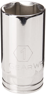 3/8" Drive 6 Pt. Deep Socket 1" by GEARWRENCH – 1 in, Alloy Steel, Silver, Model 80593