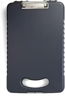 Officemate OIC Tablet Clipboard Case, 16 1/10"H x 10 1/5"W x 1 3/10"D, Charcoal