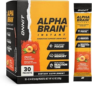 ONNIT Labs Alpha Brain Instant Peach, 4.2 OZ