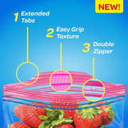 Easy Open by Ziploc – 48 Count (Pack of 12), 32.0 fluid_ounces, Plastic, Pink, Pack of 432