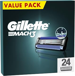 Gillette Mach3 Men's Razor Blades with Precision Trimmer, Pack of 24 Refill Blades