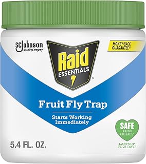Raid Essentials Fruit Fly Trap, Made with Essential Oils, Child and Pet Safe, 5.4 oz