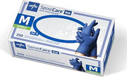 Medline SensiCare Ice Blue Nitrile Exam Gloves, 250 Count, Small, Powder Free, Disposable, Not Made with Natural Rubber Latex, Multi-use for Every Task
