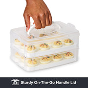 Snapware Deviled Egg Carrier, 2 Layer Holds 24 Eggs, Clear Plastic