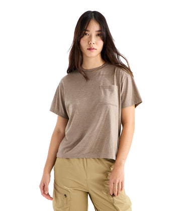 Tri-Blend Short-Sleeve Pocket Tee by The North Face – XX-Large, Recycled Polyester Blend, Garnet White Heather, Model NF0A8HZ10D5