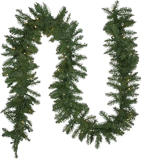 Northlight Pre-Lit Northern Pine Commercial Christmas Garland - Warm White LED Lights, 50' x 10", Green