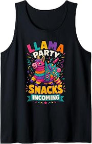 Llama Party Snacks Incoming Fiesta Celebration Tank Top