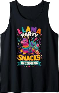 Llama Party Snacks Incoming Fiesta Celebration Tank Top
