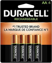 DURACELL AA NiMH rechargeable blister pack, 4 per pkg. 2500mAh