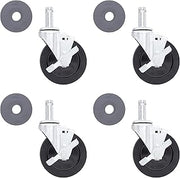 Metro 5MB 5" Resilient Rubber Swivel/Brake Stem Caster for Super Erecta Industrial Wire Shelving Racks Pack of 4