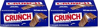 CRUNCH Full-Size Candy Bar, Creamy Milk Chocolate with Crunchy Crisped Rice, Single Bar, 1.55 oz (Pack of 2)