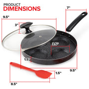 4-Cup Nonstick Egg Frying Pan with Lid by Modern Innovations – 4-Cup, 4.0 cups, Aluminium Alloy