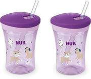 NUK Evolution Straw Cup (Purple Cat & Dog)