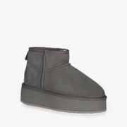 Australia - Stinger Micro Flatform Womens Boot by EMU – 6, Sheepskin, Charcoal, Model 195283082864