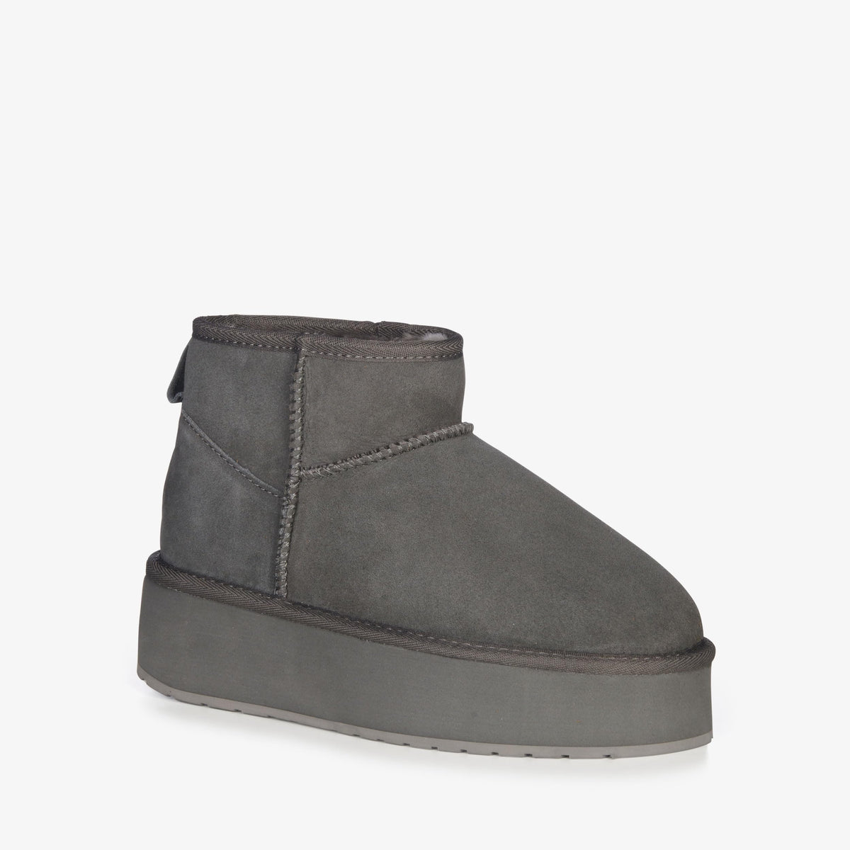 Australia - Stinger Micro Flatform Womens Boot by EMU – 6, Sheepskin, Charcoal, Model 195283082864