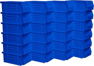 Akro-Mils 30220 AkroBins Plastic Storage Bins, 7"x4"x3", Blue, 24-Pack