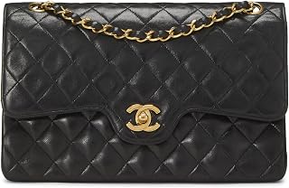 Chanel, Pre-loved Black Quilted Lambskin Curved Flap Medium, Black