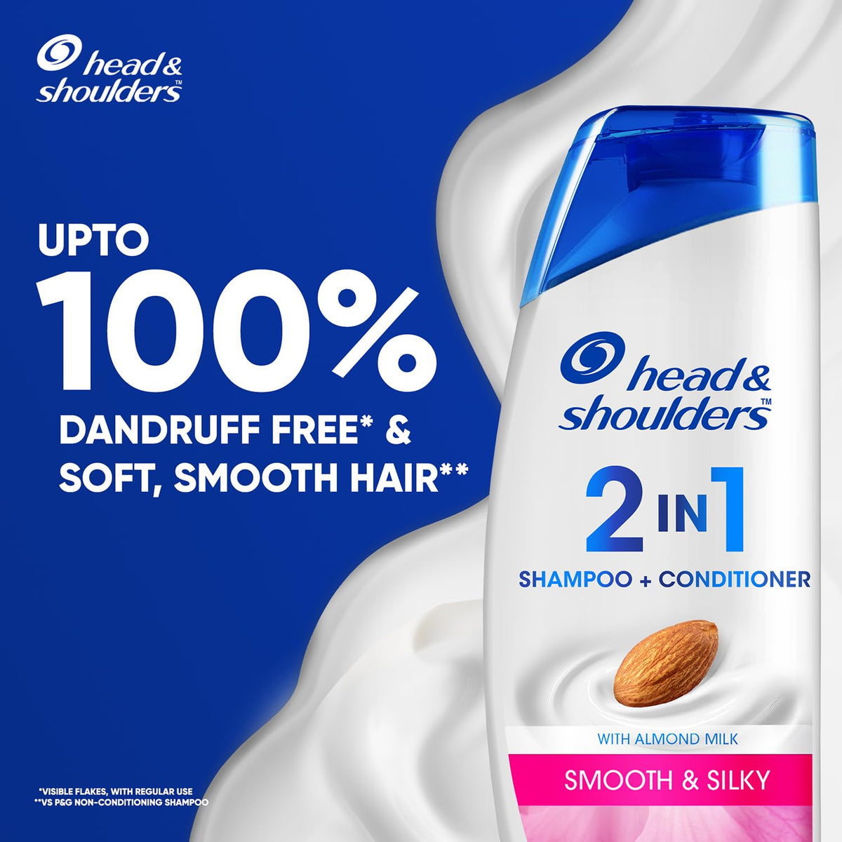 Smooth and Silky 2-in-1 Anti Dandruff Shampoo + Conditioner (180ml) by Head & Shoulders – 1 Count (Pack of 1), Model 82272336
