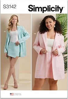 Simplicity S3142 Women's Loose-Fitting Unlined Blazer & Skorts Sewing Pattern, Sizes 10-18