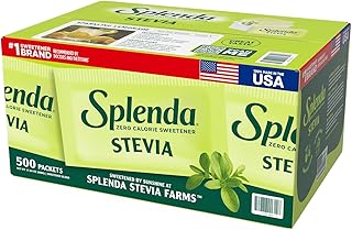 SPLENDA Stevia Zero Calorie Sweetener, Plant Based Sugar Substitute Granulated Powder, Single Serve Packets, 500 Count (Pack of 1)
