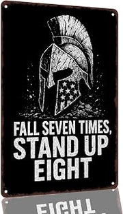 Spartan Helmet Motivational Quote 8 x 12 Inch Aluminum Wall Decor