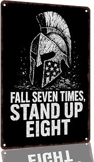 Spartan Helmet Motivational Quote 8 x 12 Inch Aluminum Wall Decor