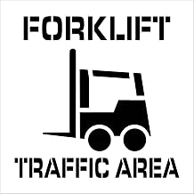 NMC PMS220 Plant Marking Stencil with Graphic, Forklift Traffic Area", 24" Width x 24" Height, Polyethylene, Black on White