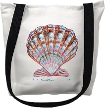 Betsydrake TY112G 18 x 18 in. Scallop Shell Tote Bag - Large Black