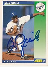 Bob Ojeda Los Angeles Dodgers Signed 1992 Score Card #527 - Baseball Slabbed Autographed Cards