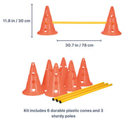 Dog Agility Hurdle Cone Set by TRIXIE – Rubber, Orange/Yellow, Model 32091